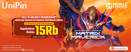 Miliki Starlight Membership dan Nikmati Berbagai Keuntungannya – Diskon Hingga 15Ribu dengan Top Up Diamond MLBB Pakai ShopeePay!